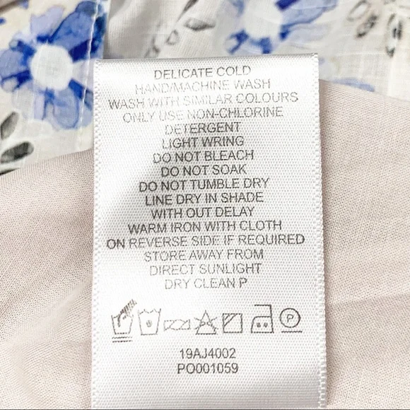 AJE Dellal Midi Skirt Wildflower Floral Print Size US 2 XS (AU 6) White Blue - Picture 6 of 12